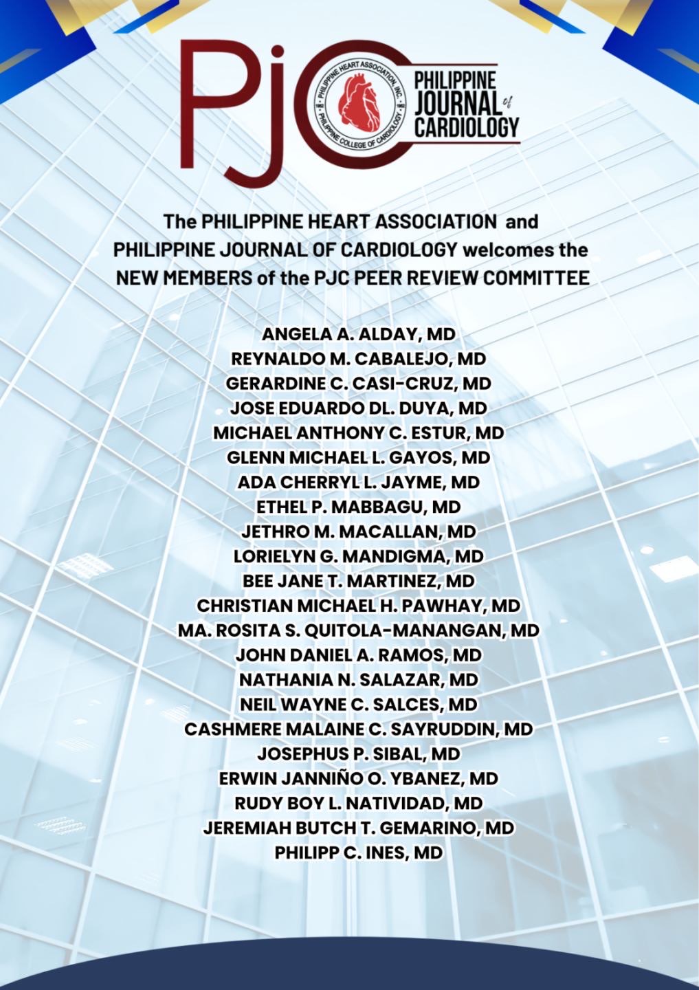 The Philippine Journal of Cardiology Welcomes its New Batch of Peer Reviewers