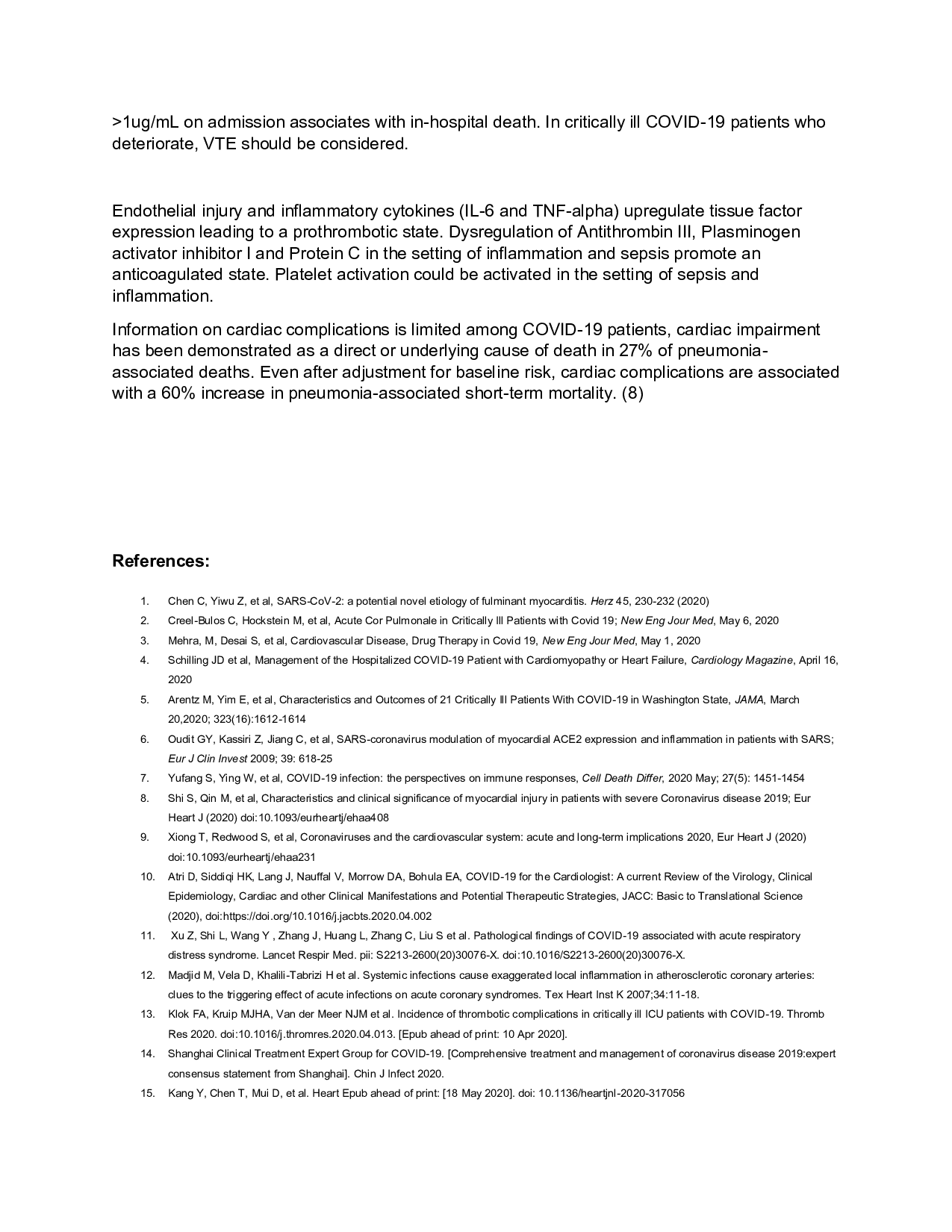 Cardiomyopathy and Cor Pulmonale in Covid 19 1 004